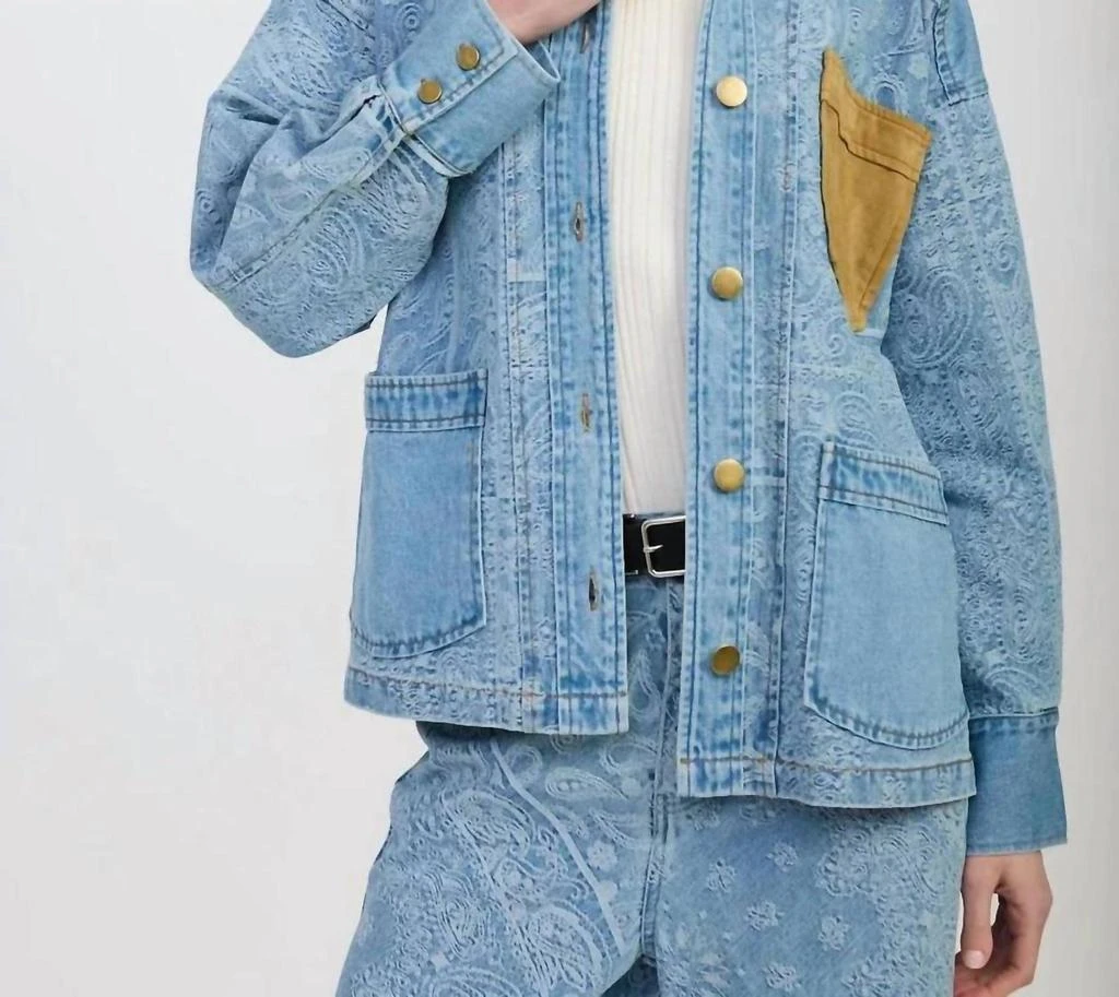 En Saison En Saison - Tarak Long Sleeve Color Block Denim Jacket