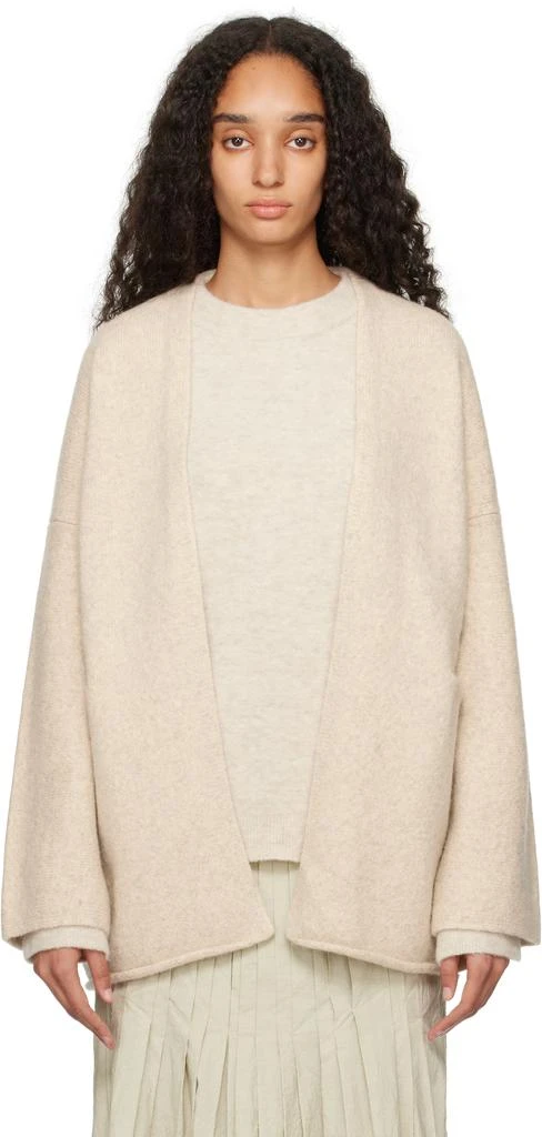 LAUREN MANOOGIAN Off-White Open Cardigan 1
