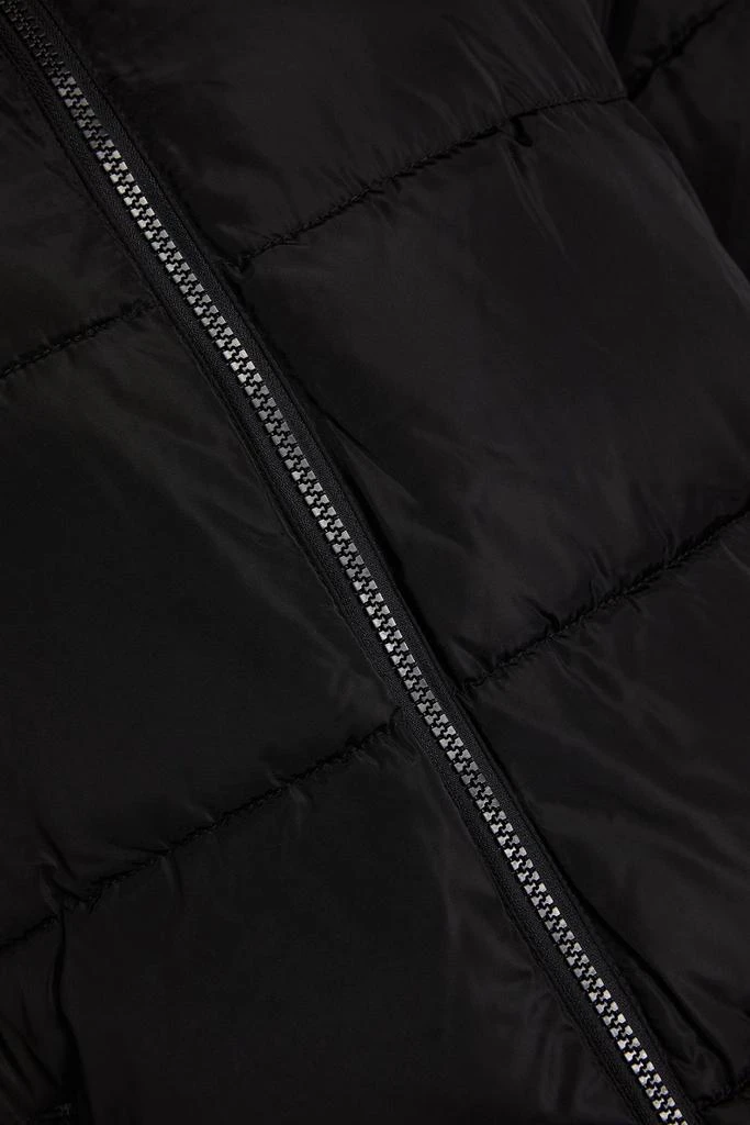 DKNY Faux fur-trimmed quilted shell hooded coat 4
