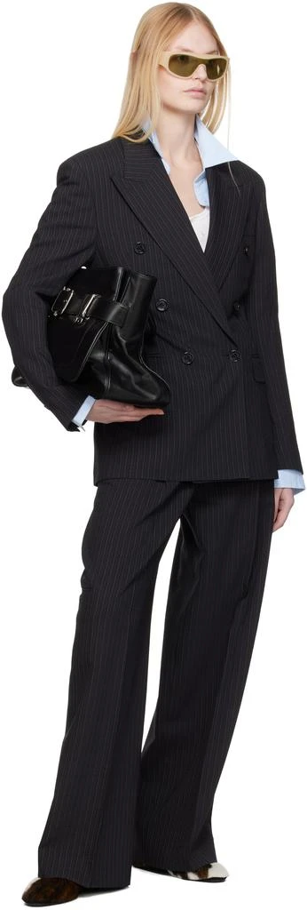 Acne Studios Black Tailored Pinstripe Trousers 4
