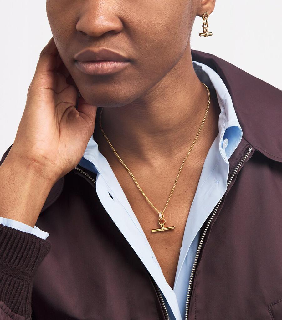 TILLY SVEAAS Gold-Plated Crystal T-Bar Necklace