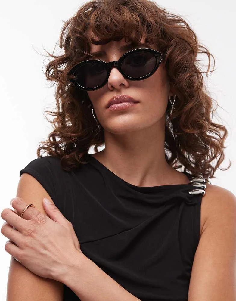 Mango Mango oval sunglasses in black 1