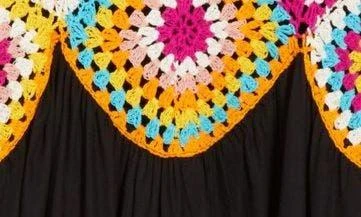 BOHO ME Granny Square Crochet Midi Dress 4