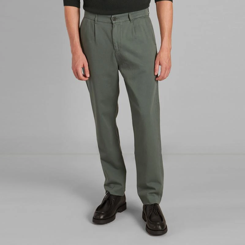 L'Exception Paris Pleated pants in cotton twill Laurel Wreath L'EXCEPTION PARIS 1