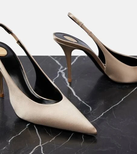 Yves Saint Laurent Norma 90 satin crêpe slingback pumps 5