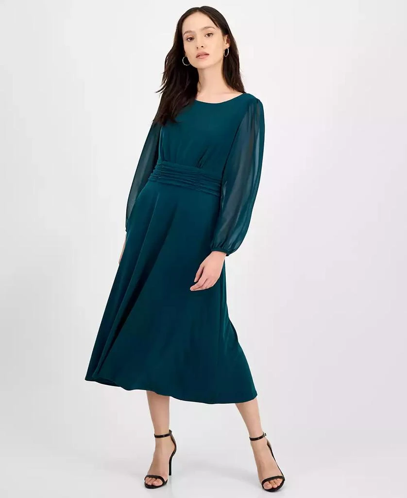 green emerald velvet dress Long sleeve petite women dress