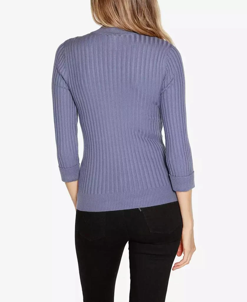 Belldini Black Label Women's Ribbed Quarter-Zip Sweater 5