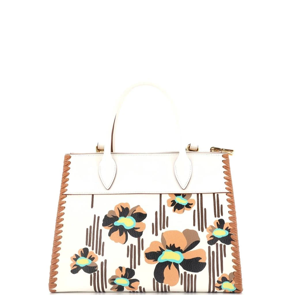 Prada Paradigme Tote Whipstitch Printed Leather Medium 4
