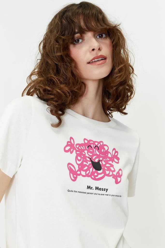 Chinti & Parker UK Cream Cotton Mr. Messy T-Shirt 1