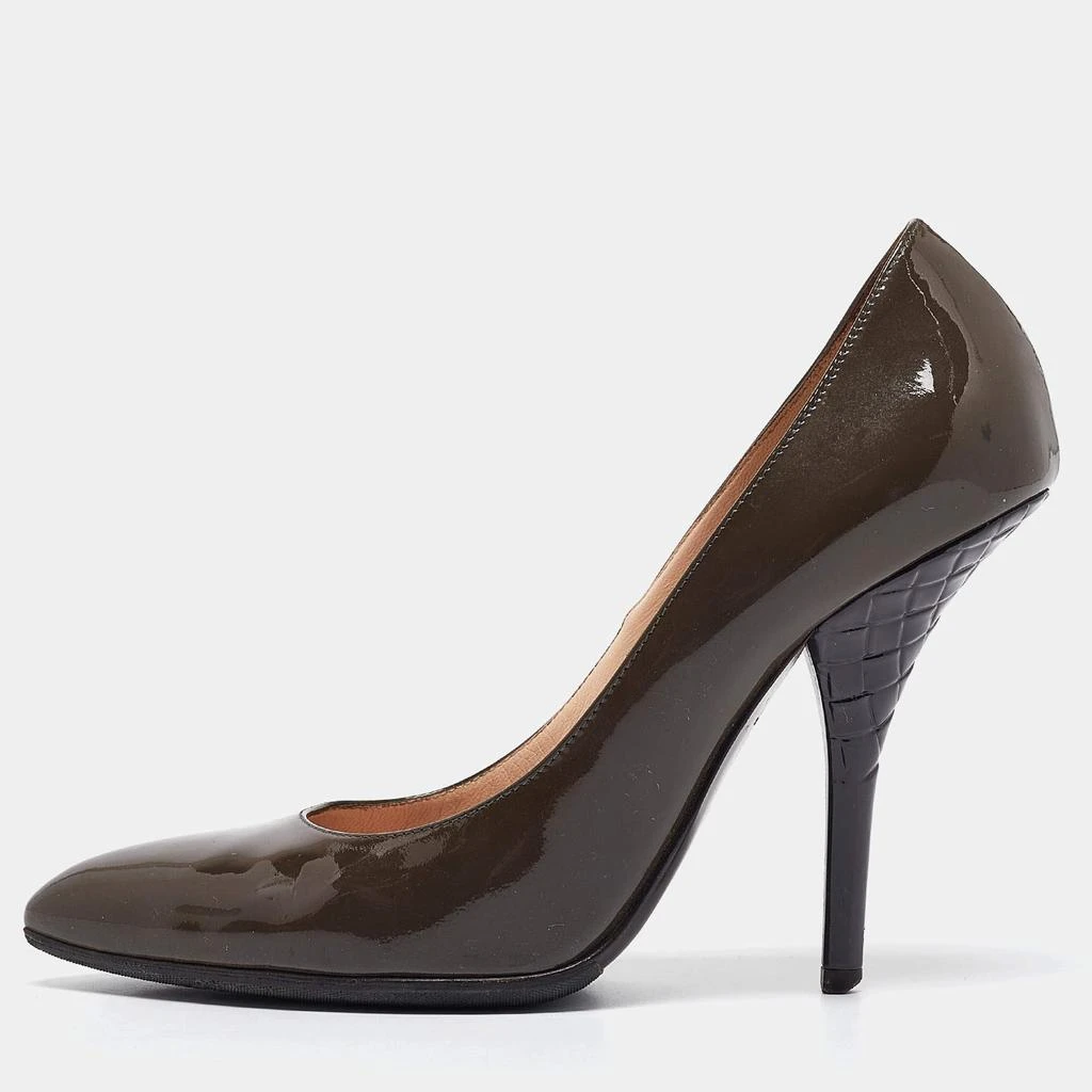 Bottega Veneta Bottega Veneta Grey Patent Leather Pointed Toe Pumps Size 38.5 1