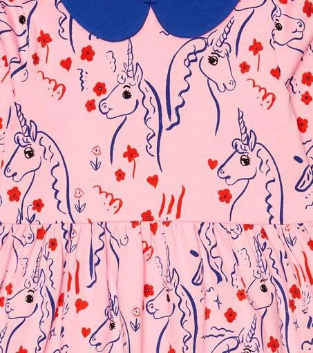 Mini Rodini Unicorn printed cotton-blend dress 3