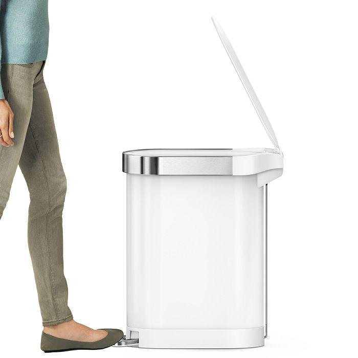 simplehuman 45-Liter Slim Step Trash Can with Liner Rim