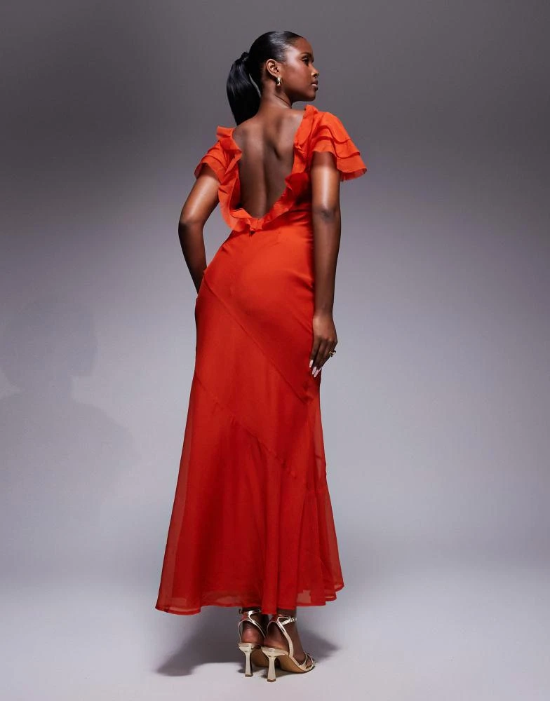 Shop ASOS DESIGN ruffle sleeve high neck maxi dress in red on Sale at  BeyondStyle  Get 50% Off ASOS DESIGN ruffle sleeve high neck maxi dress in  red with Limited-Time Flash