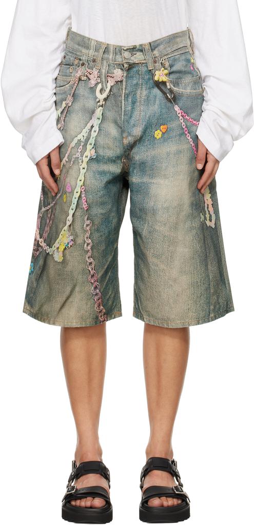 パンツ Acnestudios LOOSE FIT SHORTS Mid blue 42 Acne Studios - Denim shorts - loose fit - Mid Blue