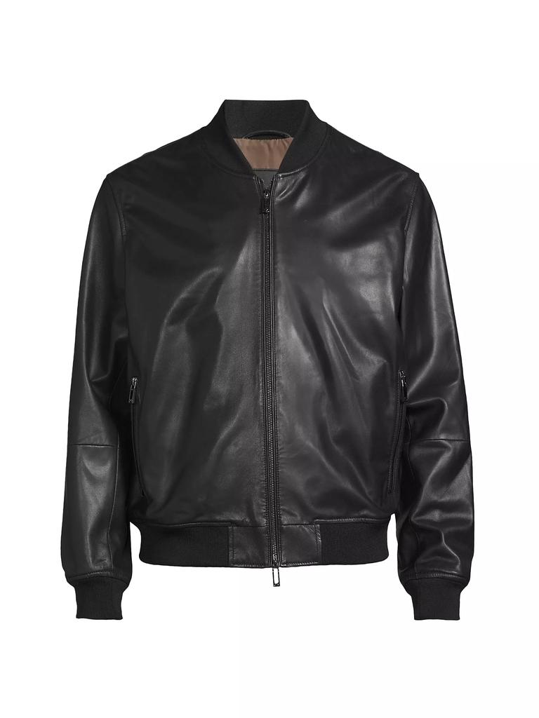 極美品 EMPORIO ARMANI 定価25万円 レザージャケット　ピンタック Shop Leather Bomber Jacket on Sale at BeyondStyle – Get 50