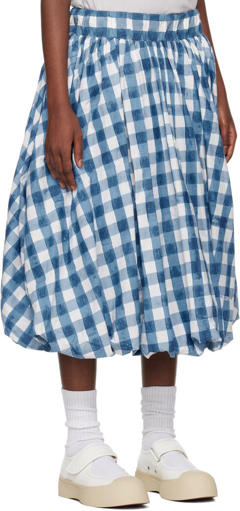 Story mfg. Blue & White Marsh Midi Skirt
