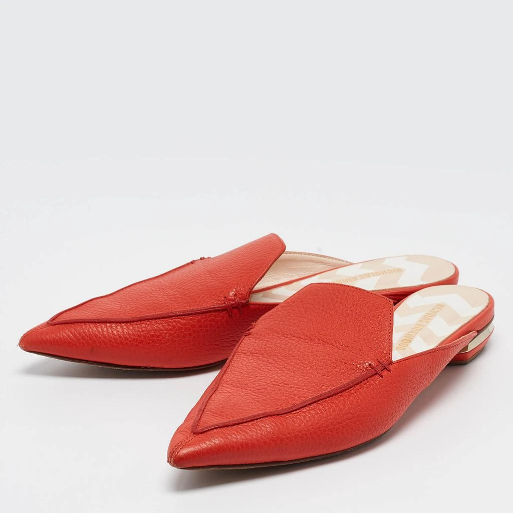 Nicholas Kirkwood Nicholas Kirkwood Red Leather Beya Pointed Toe Mules Size 41 2