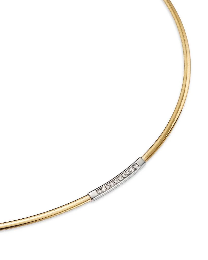 Alberto Amati 14K Yellow Gold Diamond Omega Link Collar Necklace, 16-18" 3