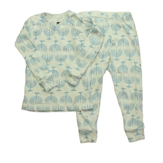 MONICA + ANDY Monica + Andy Boys White | Blue Menorah 2-piece Pajamas 1