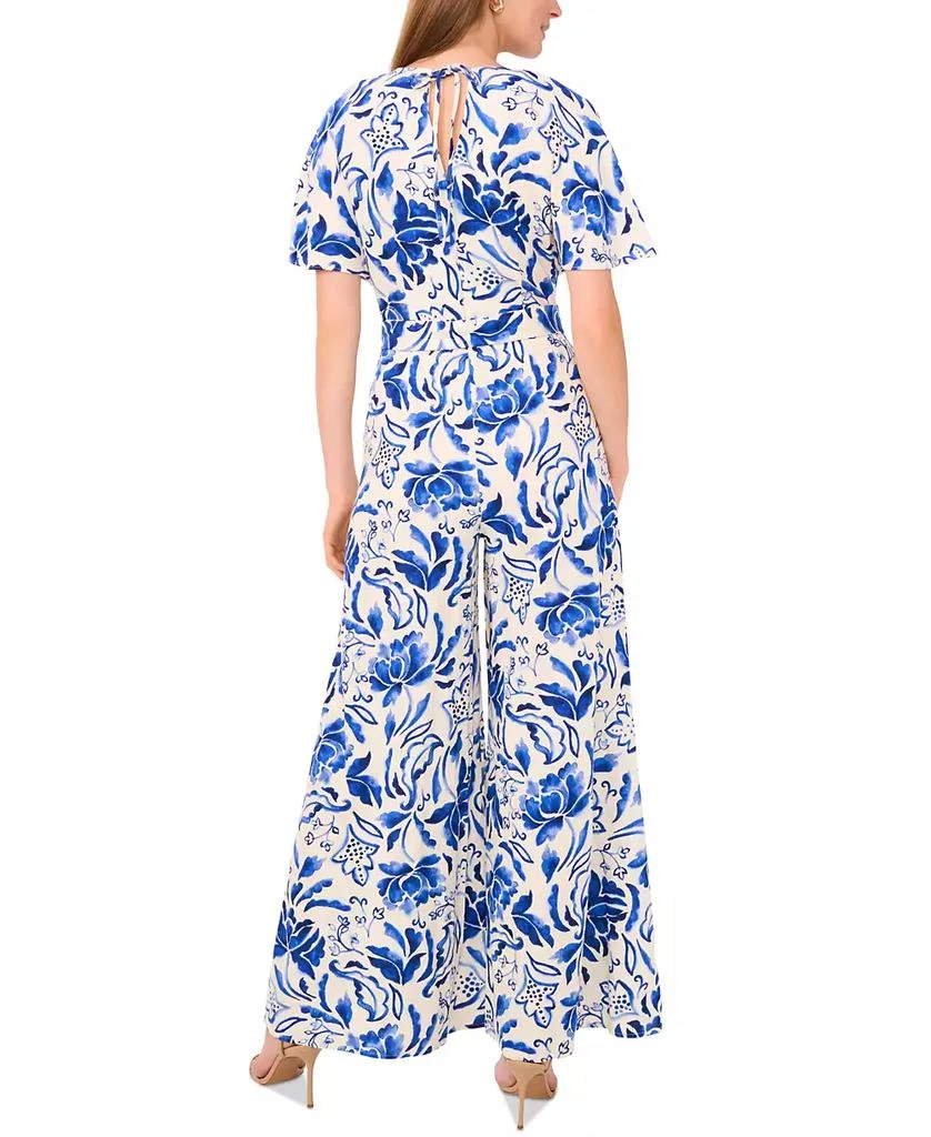 MSK Women's Printed Flutter Sleeve Wide-Leg Jumpsuit 2