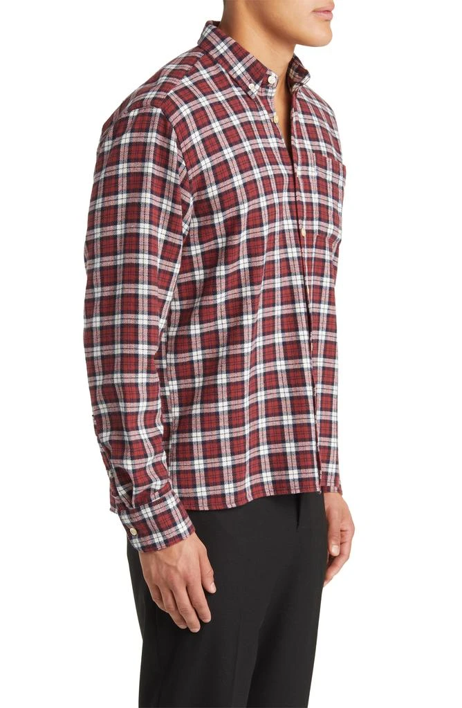 FORET Hornet Plaid Organic Cotton Flannel Button-Down Shirt 3
