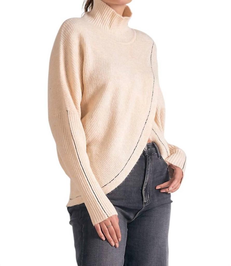 Elan Elan - Criss Cross Mock Neck Sweater