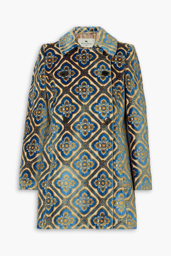 関税送料込Etro Double-Breasted Coat ETRO Double-breasted velvet-jacquard coat - Coats - Compare