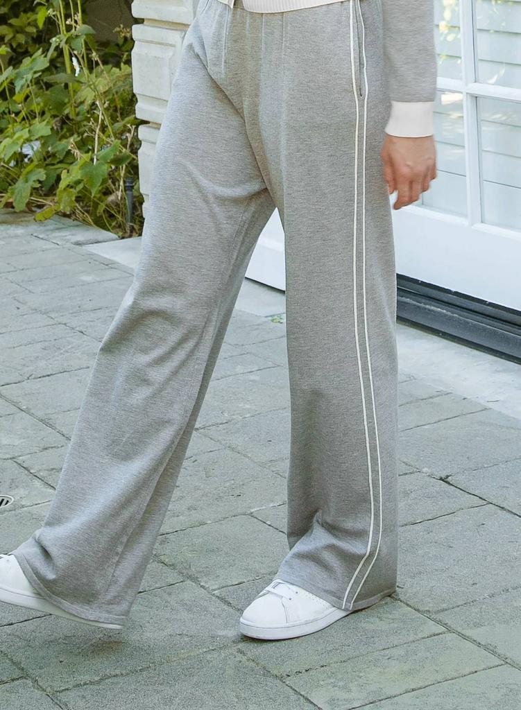 Red Haute Knit Side Track Pants In Grey