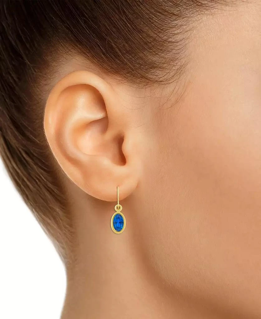 Macy
s Oval Gemstone Drop Earrings in 10k Yellow Gold or White Gold 2