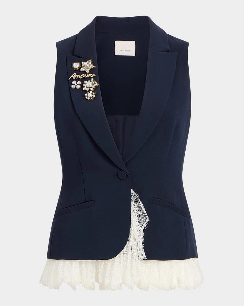 Cinq a Sept Roxie Lace-Trim Vest 1