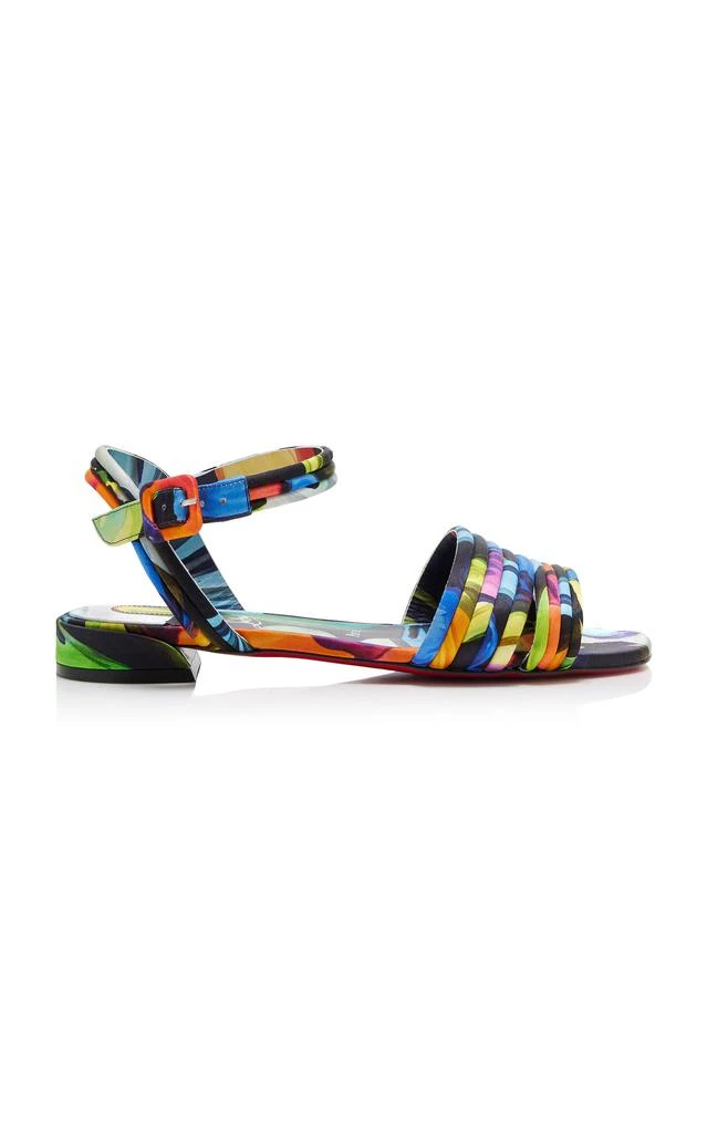 Christian Louboutin Christian Louboutin - Exclusive Riviera Sweet Disco Jane Printed Satin Sandals - Multi - IT 38.5 - Moda Operandi 1