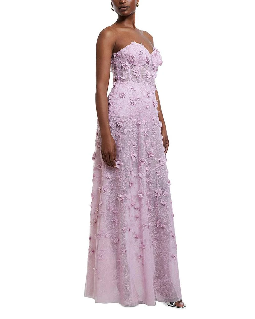 BCBG Strapless Floral Applique Dress 3