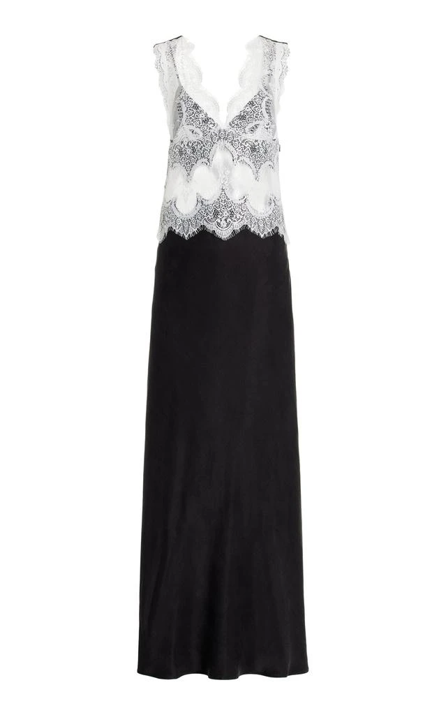 Third Form Third Form - Exclusive Visions Lace-Trimmed Satin Maxi Dress - Black - US 8 - Moda Operandi 1