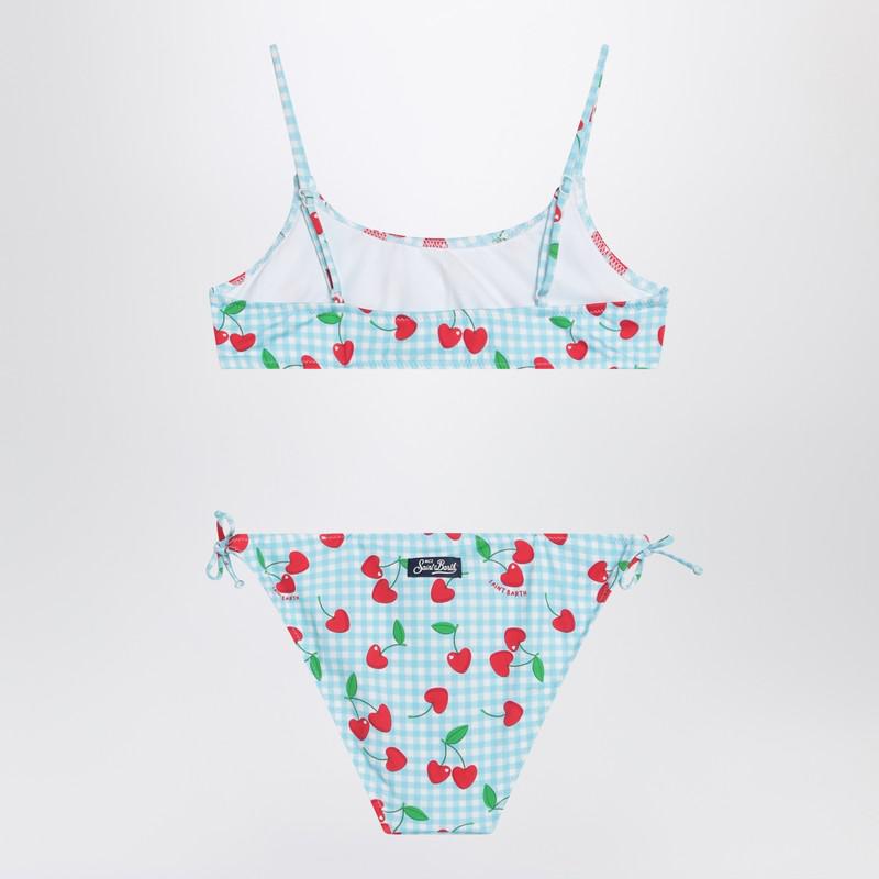 Mc2 Saint Barth Bralette bikini with Vichy and cherries pattern