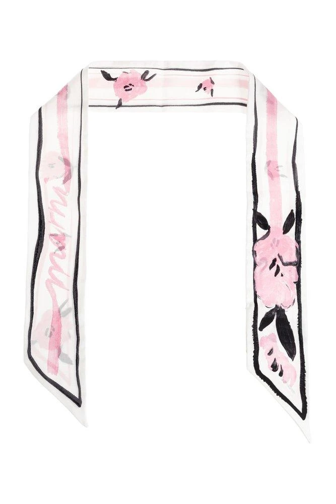 Marni Marni Floral Logo Silk Scarf