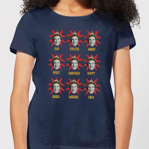 Elf Elf Faces Women
s Christmas T-Shirt - Navy