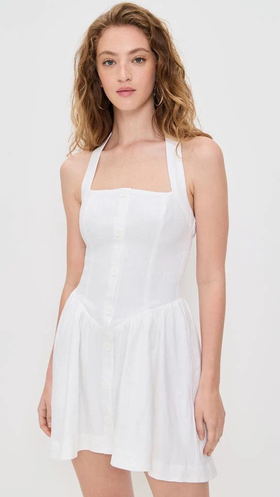 Reformation Women's Mariela Linen Mini Sundress - White - Mini dresses