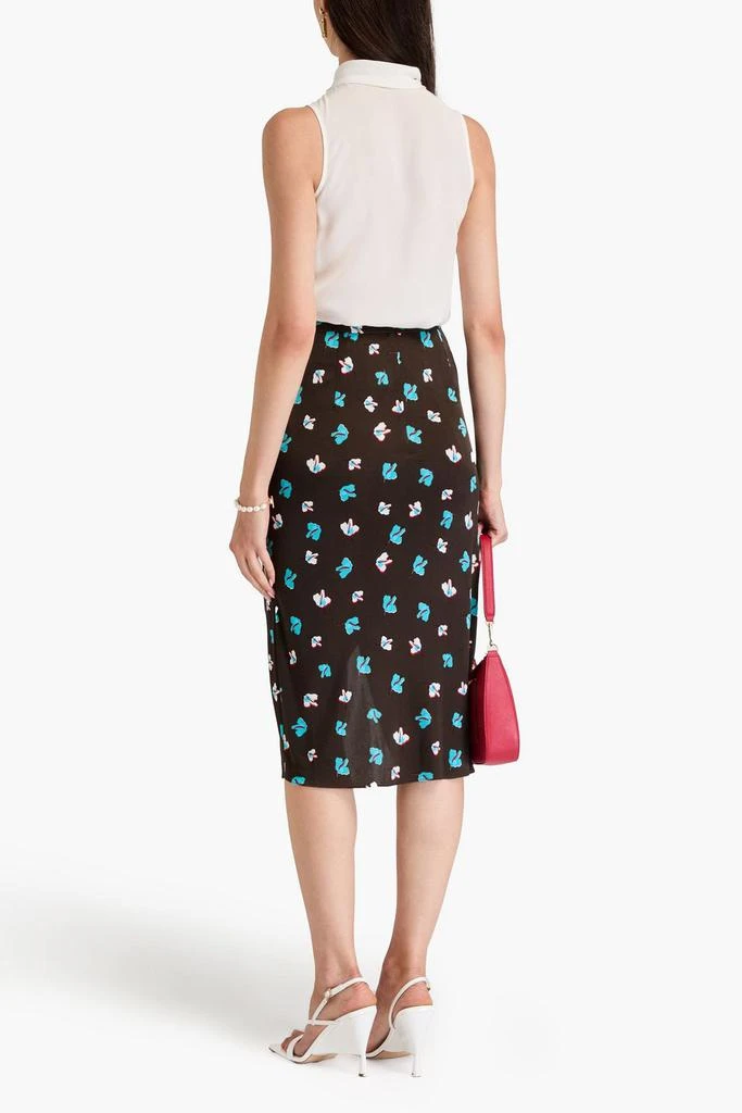 Diane von Furstenberg Garcel wrap-effect floral-print satin-jersey midi skirt 3