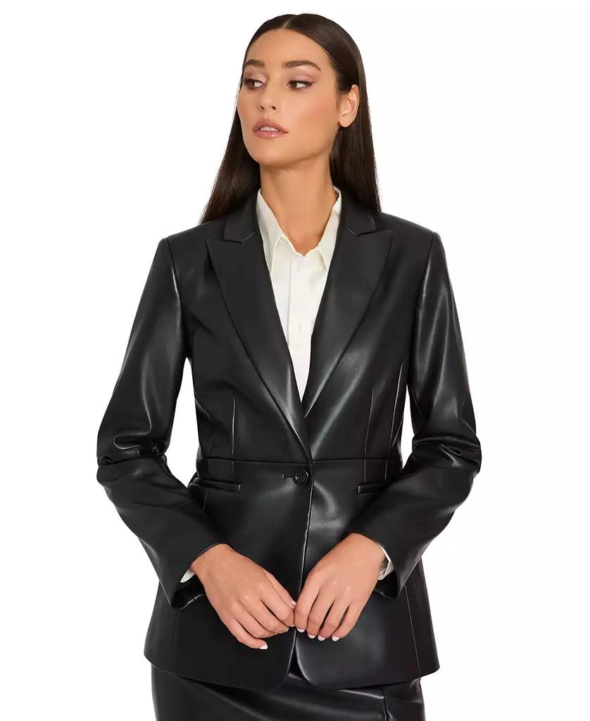 Tahari Women's Faux-Leather Boyfriend Jacket 4