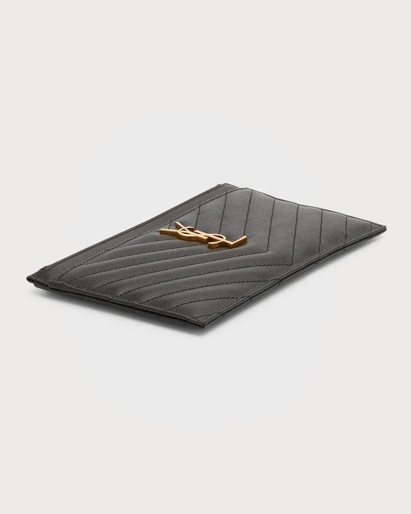 Yves Saint Laurent YSL Monogram Small Ziptop Bill Pouch in Grained Leather 8
