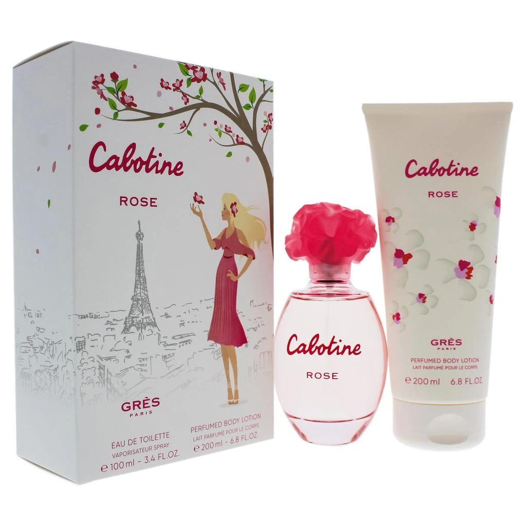 Parfums Gres Cabotine Rose by  for Women - 2 Pc Gift Set 3.4oz EDT Spray, 6.76oz Perfumed Body Lotion 3