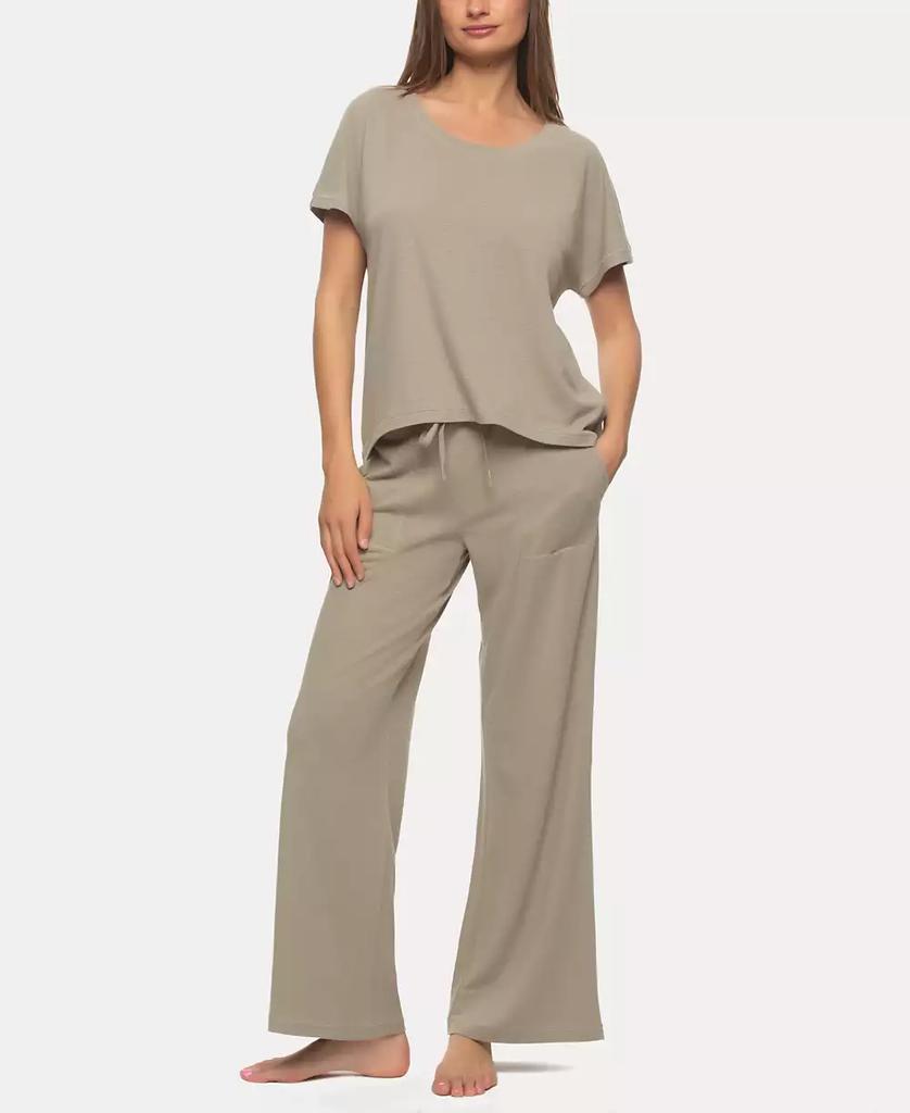 Felina Women's Lauren Linen Jersey Pullover and Lounge Pant Set