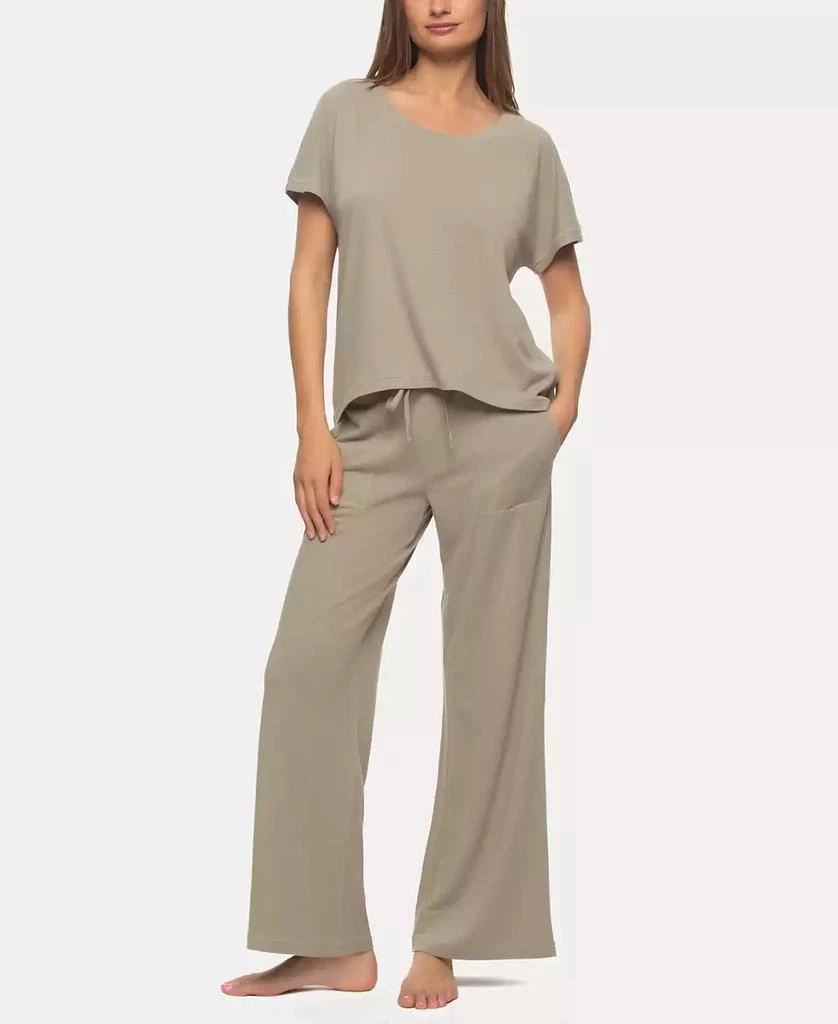 Felina Women's Lauren Linen Jersey Pullover and Lounge Pant Set 1