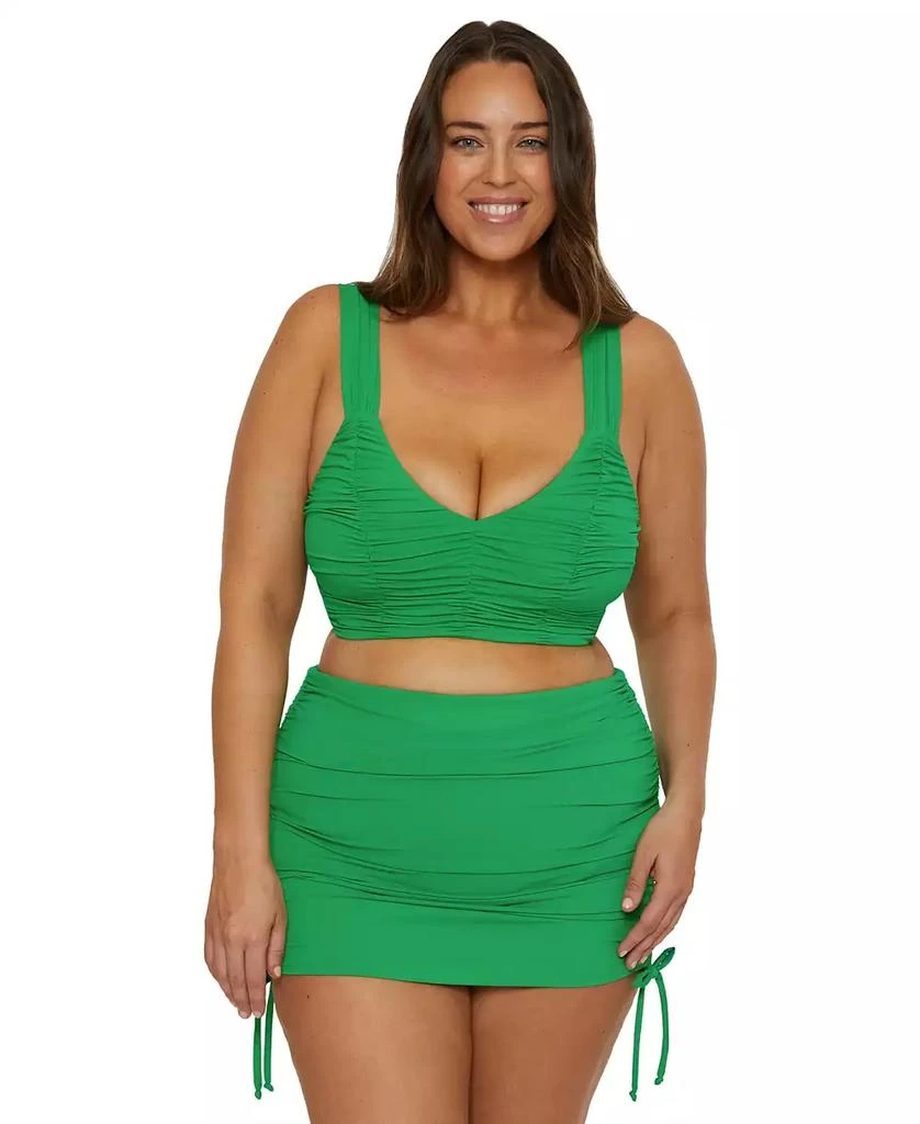 Becca Plus Size Color Code Shirred Skirted Bikini Bottoms 1