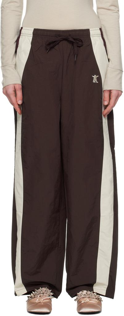 OPEN YY Brown & Beige YY Color Block Lounge Pants - Leggings