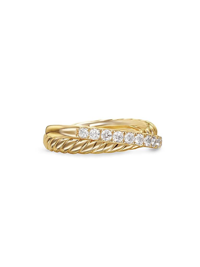 David Yurman Crossover Two Row Ring in 18K Yellow Gold