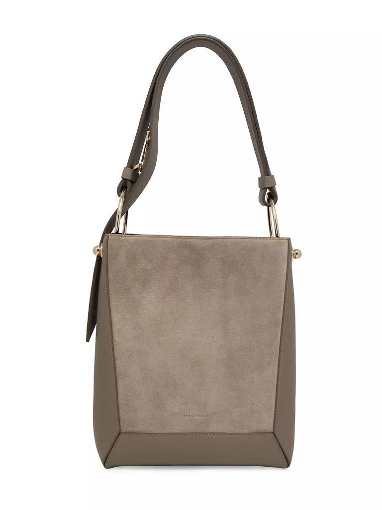 Strathberry Lana Midi Suede Bucket Bag 1