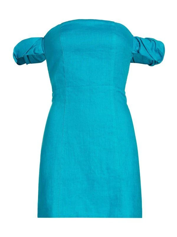 Hevron Sari Off-The-Shoulder Linen Mini Dress 5