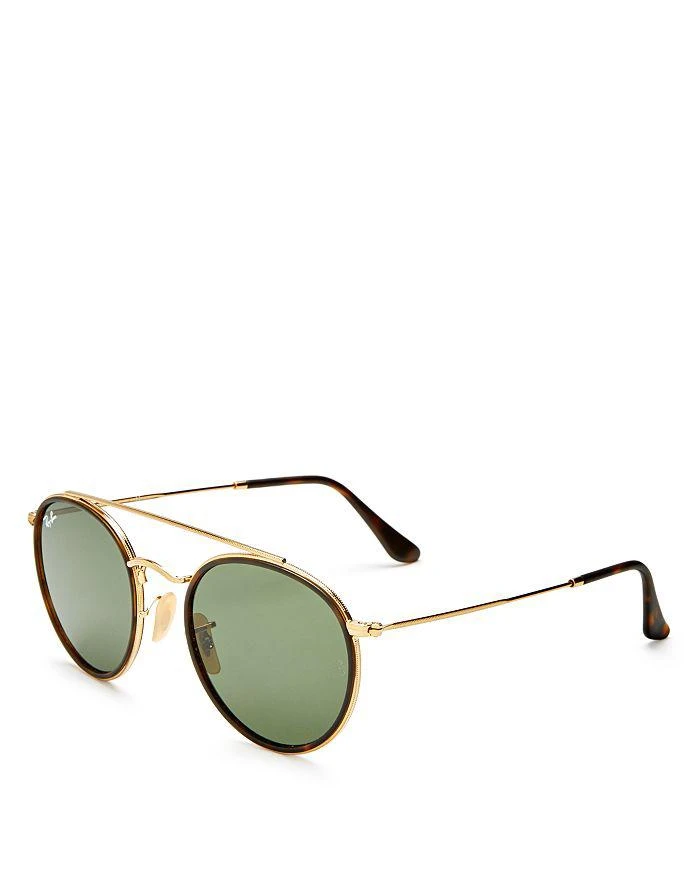 Ray-Ban Icons Brow Bar Round Sunglasses, 51mm 15