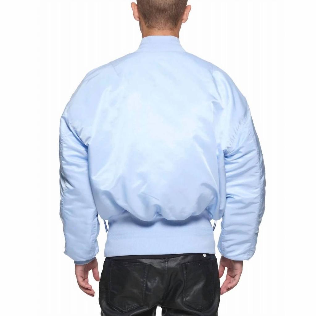 Purple Brand Wordmark Bomber Jacket In Blue